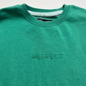 San‎ Francisco Work Shirts "Respect" Crewneck Sweatshirt Green Size Large